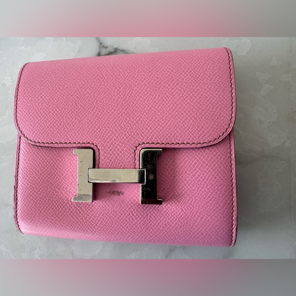 Hermès Constance Compact Wallet in Pink Epsom Leather with Palladium Hardware - Picture 16 of 16